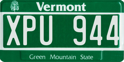 VT license plate XPU944