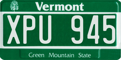 VT license plate XPU945