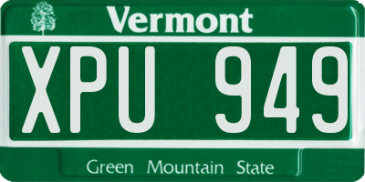 VT license plate XPU949