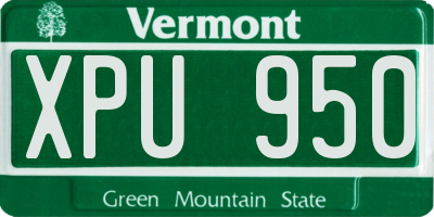 VT license plate XPU950