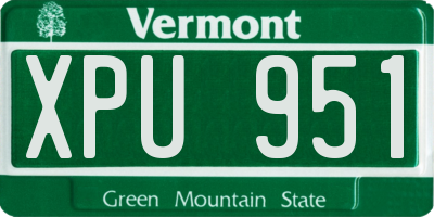 VT license plate XPU951