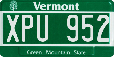 VT license plate XPU952