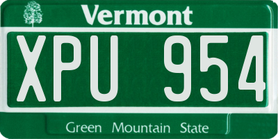 VT license plate XPU954
