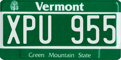 VT license plate XPU955