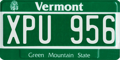 VT license plate XPU956