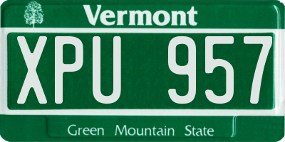 VT license plate XPU957