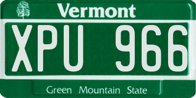 VT license plate XPU966