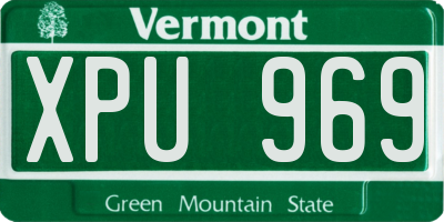 VT license plate XPU969