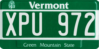 VT license plate XPU972
