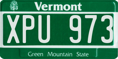 VT license plate XPU973