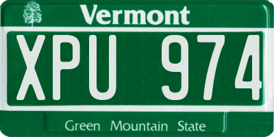 VT license plate XPU974