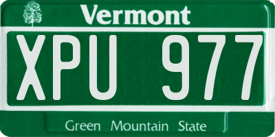 VT license plate XPU977