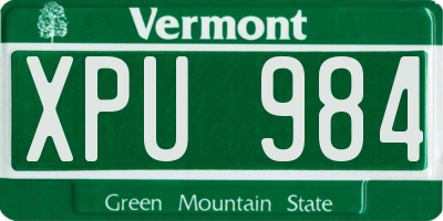 VT license plate XPU984