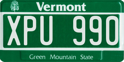 VT license plate XPU990