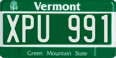 VT license plate XPU991