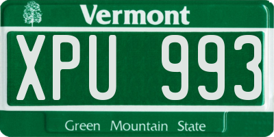 VT license plate XPU993