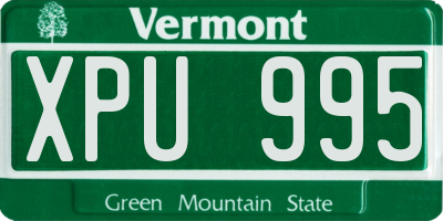 VT license plate XPU995