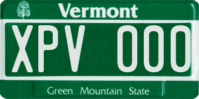 VT license plate XPV000