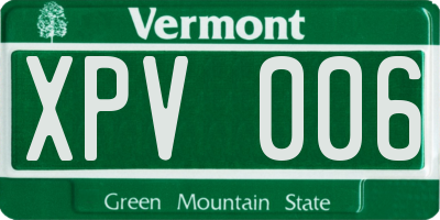 VT license plate XPV006