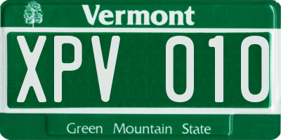 VT license plate XPV010