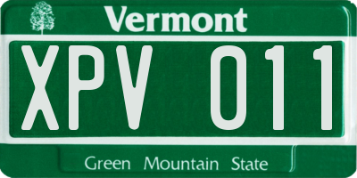 VT license plate XPV011