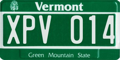 VT license plate XPV014