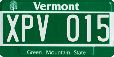 VT license plate XPV015
