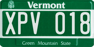 VT license plate XPV018