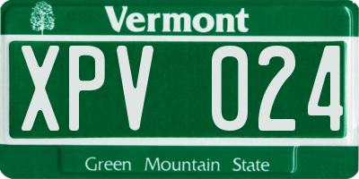 VT license plate XPV024