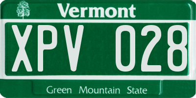 VT license plate XPV028