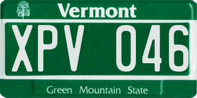 VT license plate XPV046
