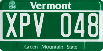 VT license plate XPV048