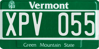 VT license plate XPV055