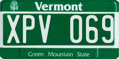 VT license plate XPV069
