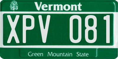 VT license plate XPV081