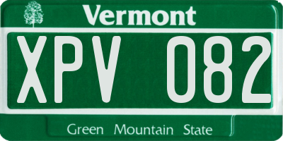 VT license plate XPV082