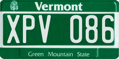 VT license plate XPV086