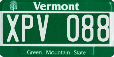 VT license plate XPV088