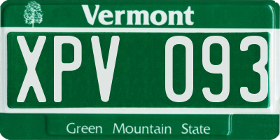 VT license plate XPV093