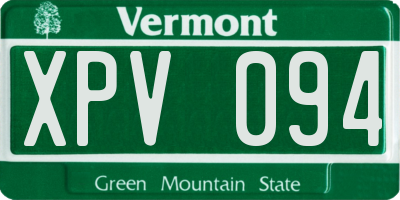 VT license plate XPV094