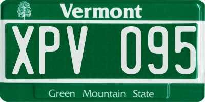 VT license plate XPV095