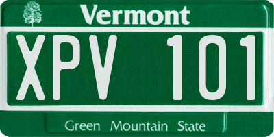 VT license plate XPV101