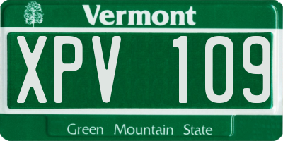 VT license plate XPV109