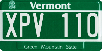 VT license plate XPV110