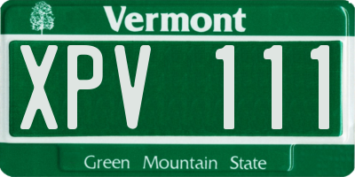 VT license plate XPV111