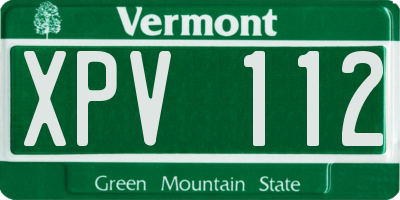 VT license plate XPV112