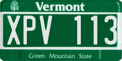 VT license plate XPV113