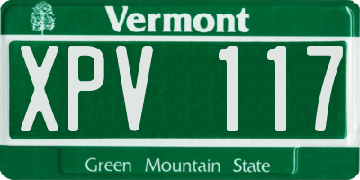 VT license plate XPV117
