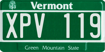 VT license plate XPV119
