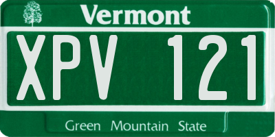 VT license plate XPV121